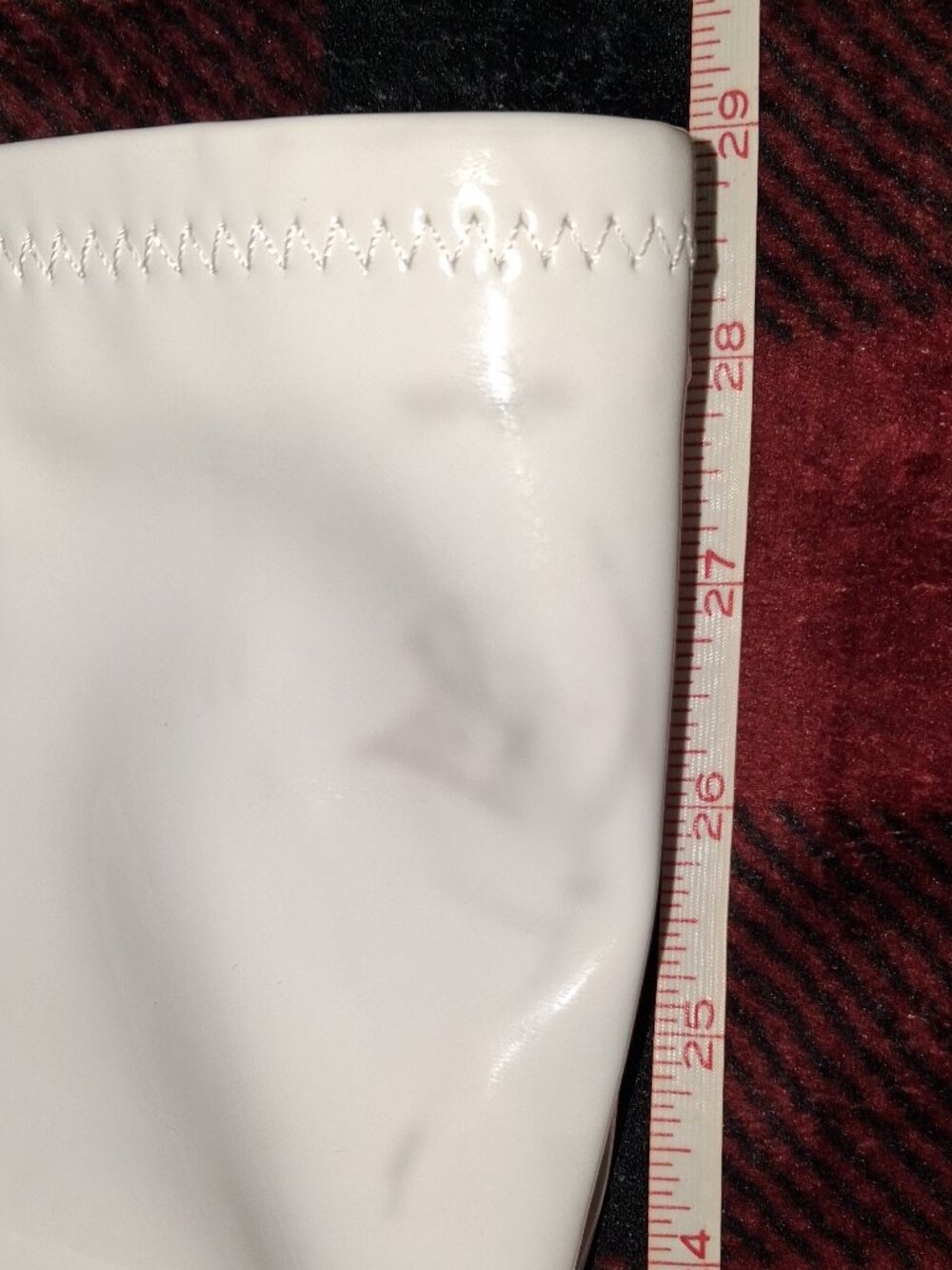 Elisabet Tang White Patent Thigh High Stiletto Heel Boots Size 9.5 - Picture 7 of 7